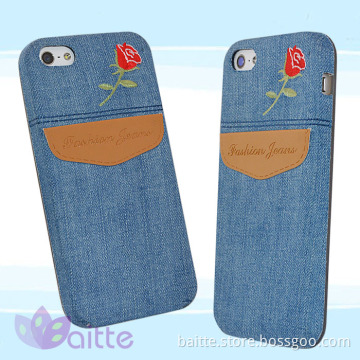jean phone case for iPhone 5, card port case